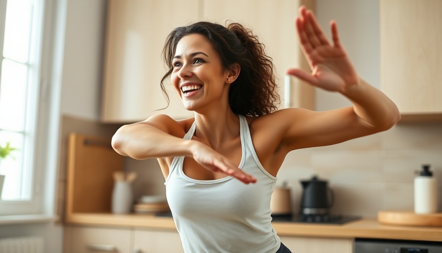 Woman enjoying indoor exercise for health and wellbeing.