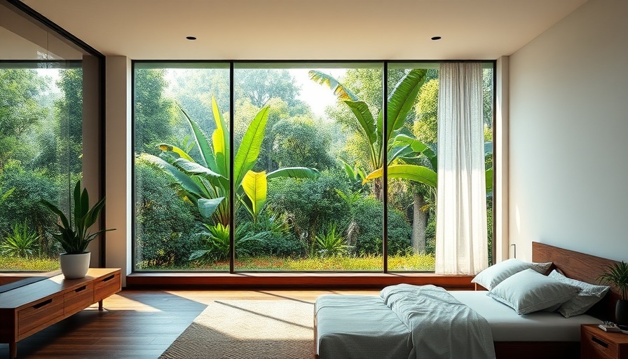 Modern bedroom with forest view, perfect for expats in Costa Rica.