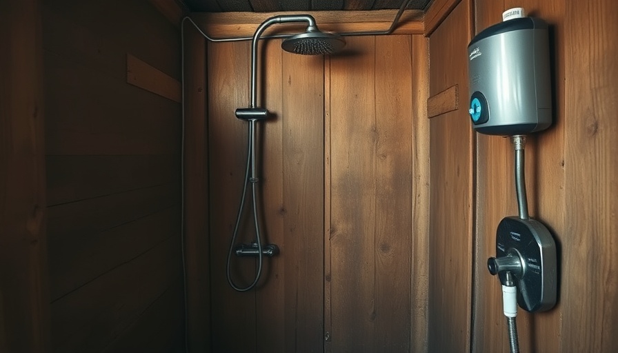 Warm showers in rustic rural Costa Rica bathroom setup.