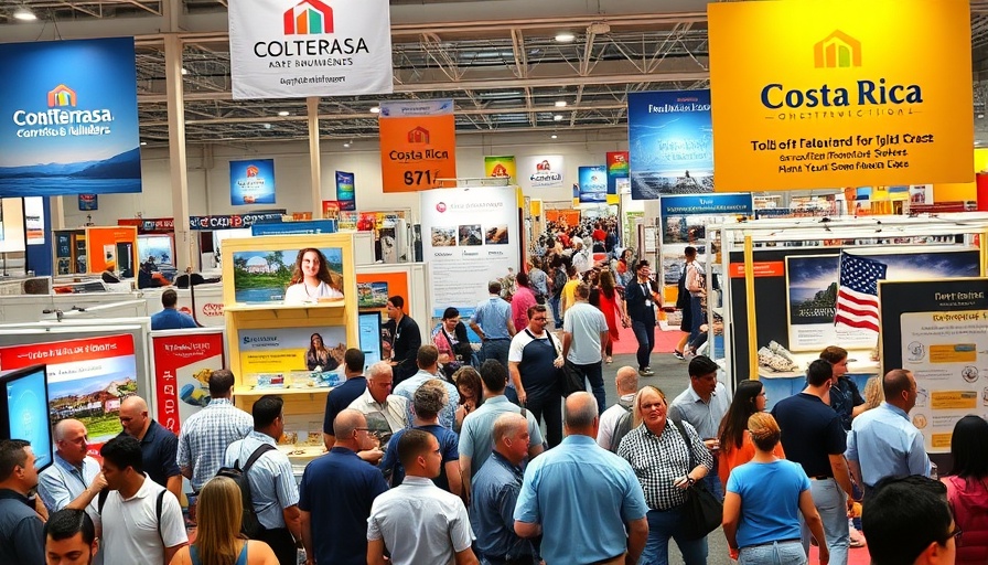 Costa Rica Construction Expo with attendees exploring booths and displays.