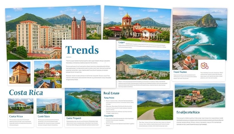Collage of Costa Rica real estate market trends for 2025.