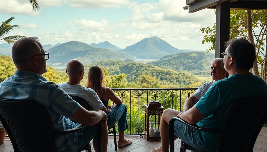 Discussion about buying home in Costa Rica gated community, lush greenery.