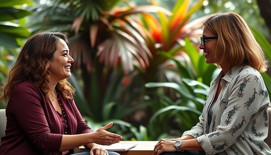 Two women discussing real estate in Costa Rica's Central Valley.