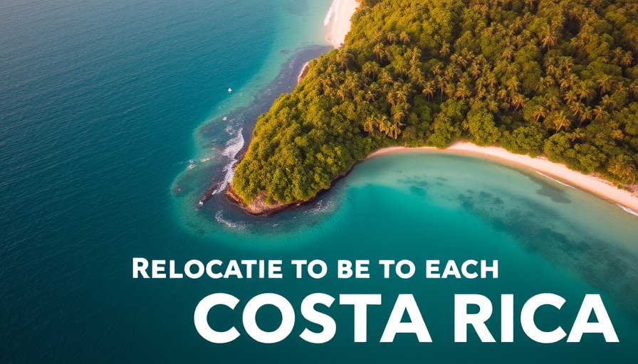 Aerial view showcasing how to relocate to Costa Rica with lush beach.