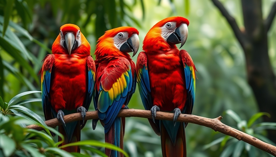 Scarlet macaws in the Costa Rican rainforest represent living in Costa Rica.
