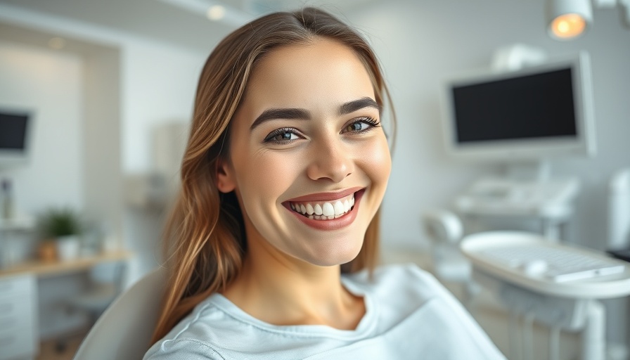 Happy patient in Costa Rican dental clinic, post-implant satisfaction.