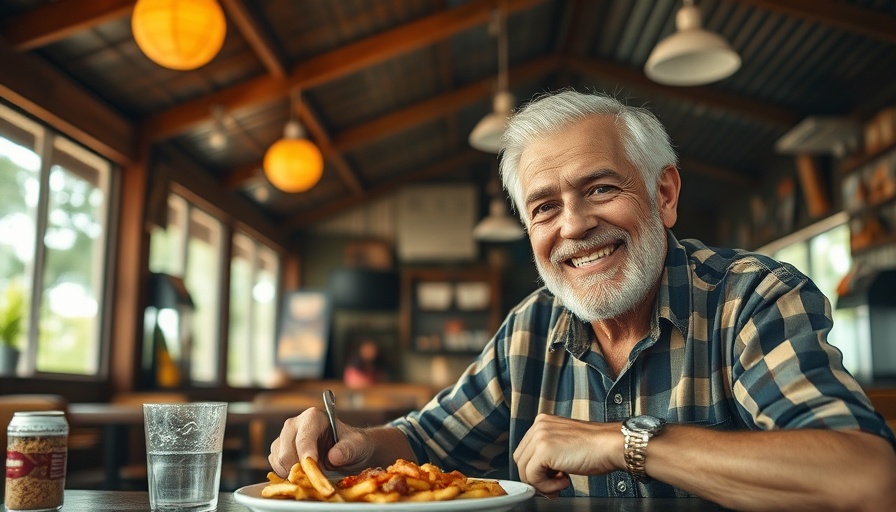 Casual dining scene in Costa Rica with smiling man.