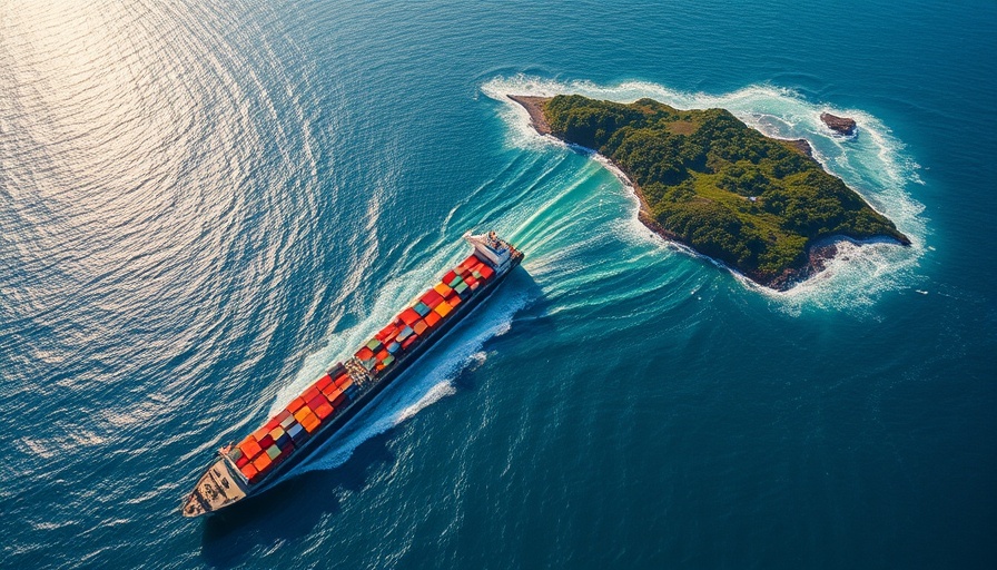 Costa Rica tariffs concept with cargo ships near coastline.