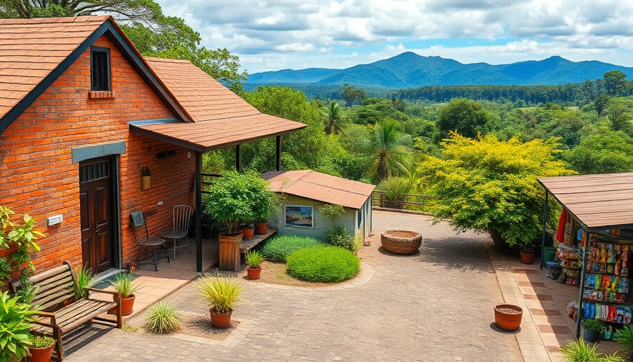 Living rural in Costa Rica: farmhouse, town plaza, and store.