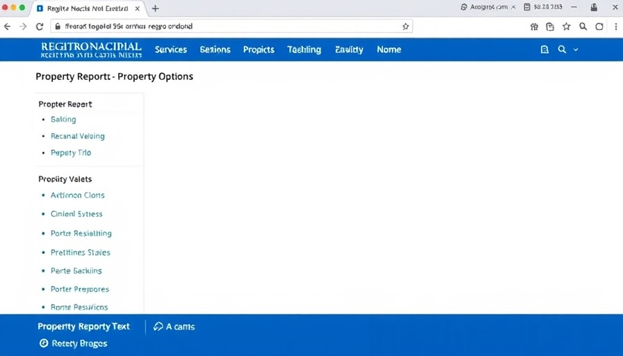 Registro Nacional Costa Rica website showing property title report options
