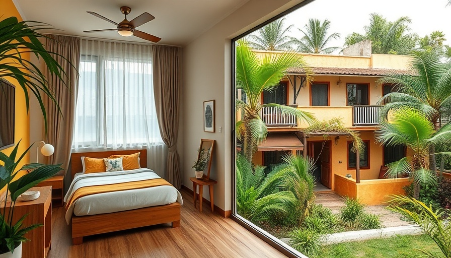 Investing in Playa Tamarindo: Cozy apartment interior and lush surroundings.