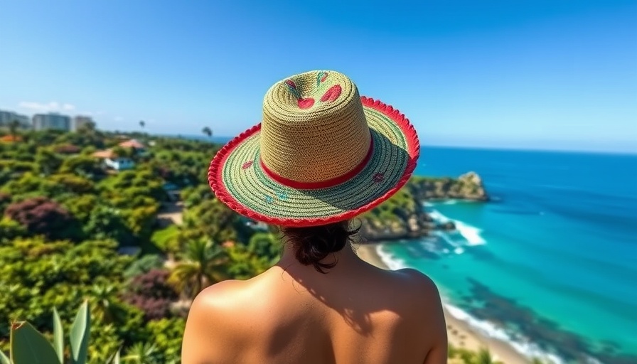 Costa Rica adventure travel tribute, colorful coastal scene.