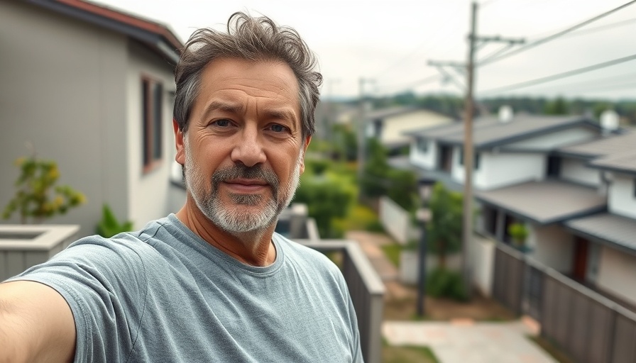 Man leaving Costa Rica, standing in modern neighborhood.