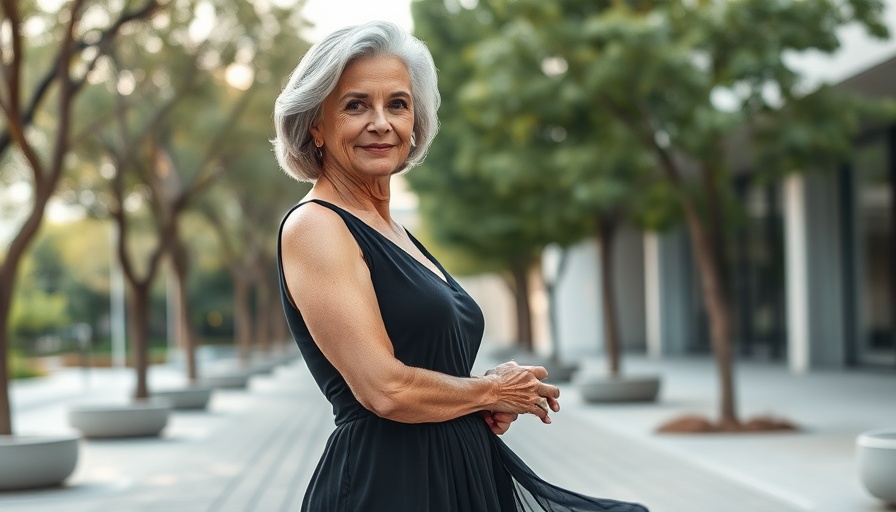 Timeless Fashion for Women Over 50: Elegant woman in black dress outdoors.