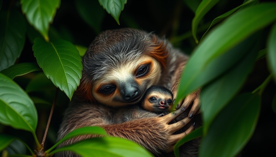 Mother and baby sloth in Costa Rica, wildlife encounter.