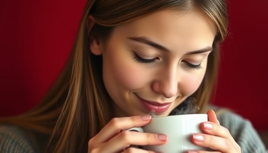 Smiling woman drinking ghee with hot water benefits