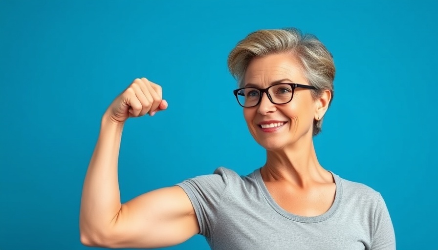 Motivated woman showing fitness success for losing menopause belly fat.