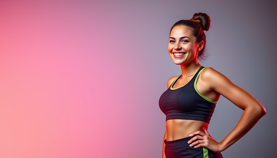 7-Day Slimdown Plan, woman in sportswear smiling next to motivational text.