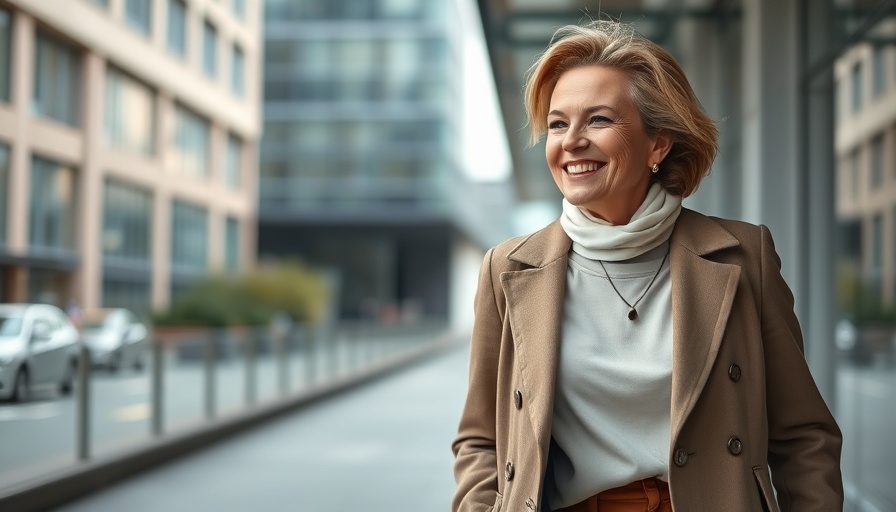 Timeless Looks for Women Over 50: Fashionable mature woman in urban setting.