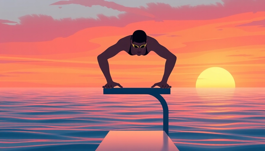Stylized swimmer on diving board against sunset backdrop, Understanding the Time and Place for Suck It Up