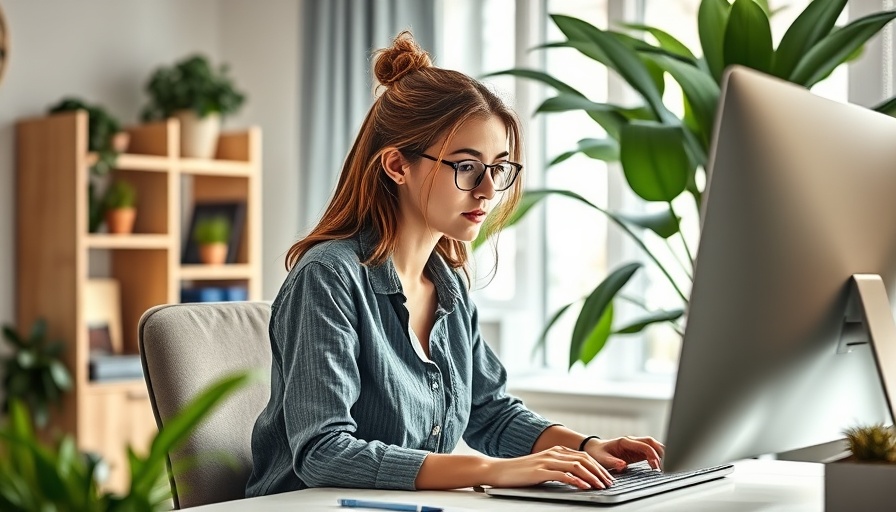 Woman fixing lower back pain issues on RDLs in a home office setting.