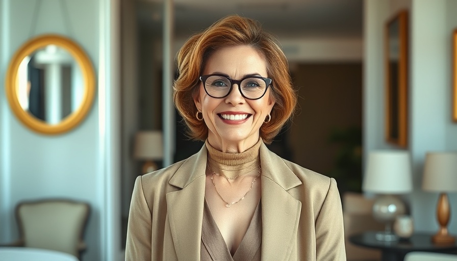 Chic fashion for women over 50: stylish woman in vibrant attire indoors.