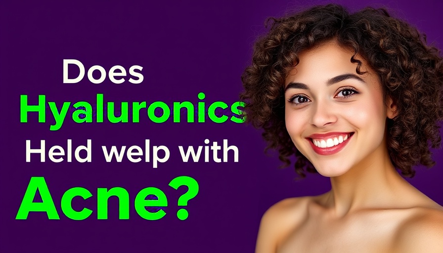 Confident woman next to 'Does Hyaluronic Acid Help with Acne?' text.