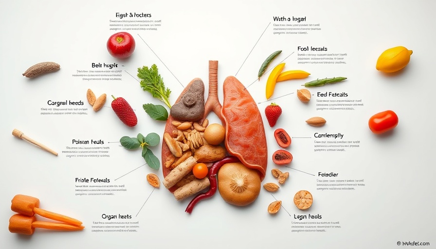 Infographic showing foods resembling body organs for 'know your body'.