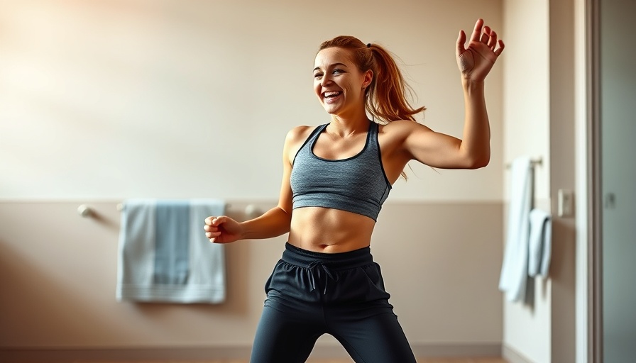 Energetic person dancing in home for 10-minute dance workout.