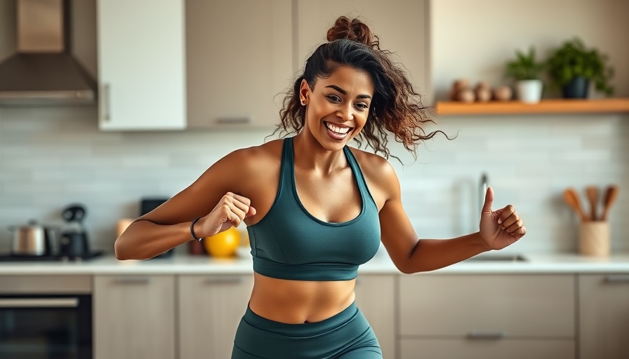 Walk Your Way to Weight Loss: Woman exercising indoors with a smile.