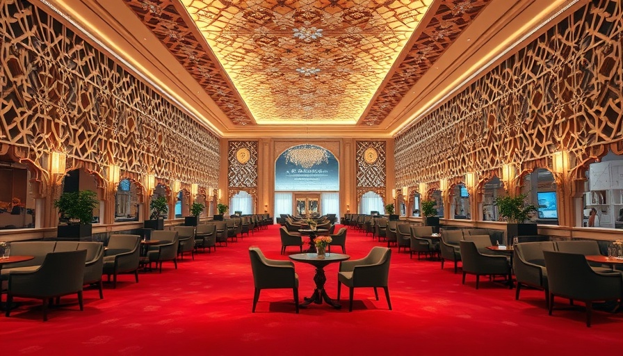 Elegant VIP lounge at GCC business event with lattice design.