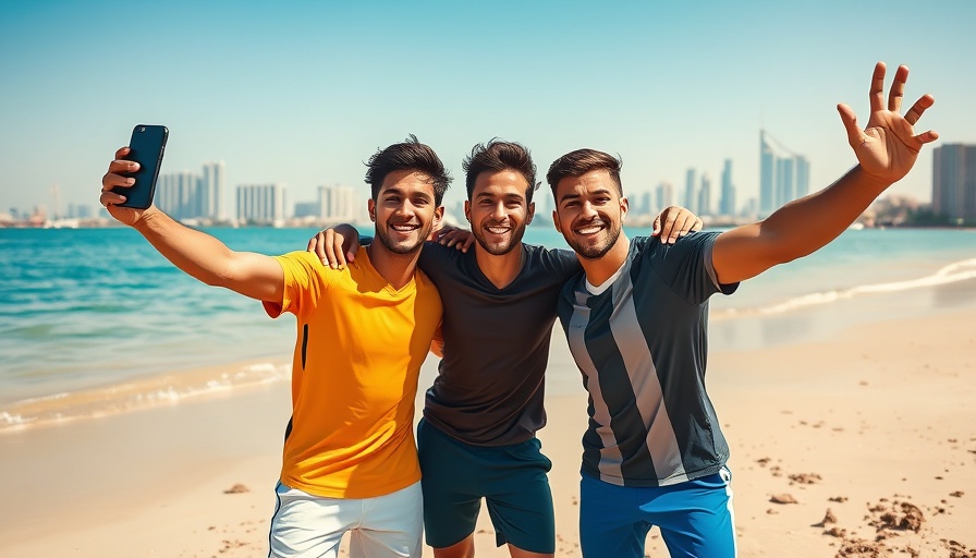 PSG players enjoy day at Doha beach with skyline backdrop.