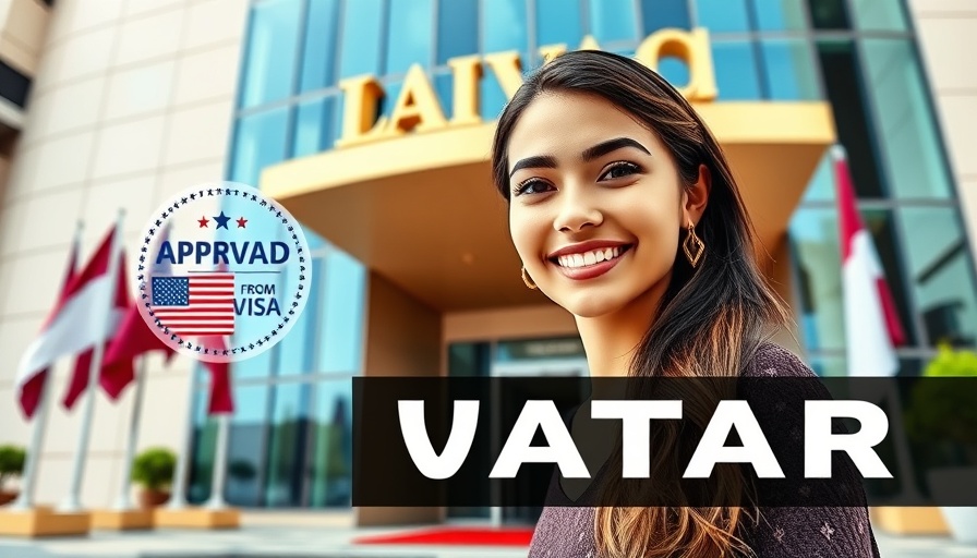 US Tourist Visa from Qatar guide with smiling woman and approval symbol.