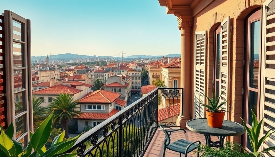Balcony view of apartment for rent in Qanat Quartier.