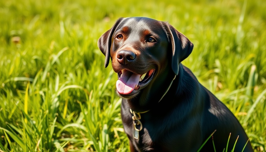 Adopt service dogs that didn't make the cut; happy Labrador Retriever in field.
