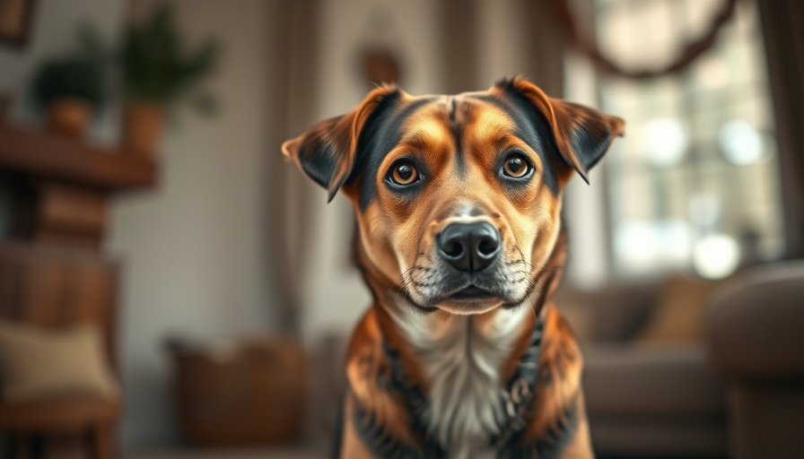 Calm dog sitting indoors, training aggressive dogs tips context