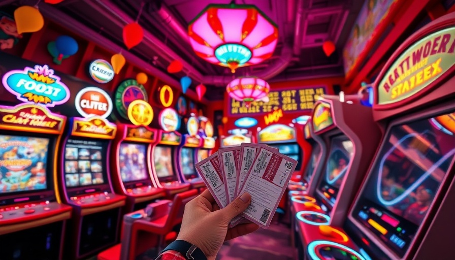 Vibrant arcade at Megapolis, Pearl Qatar, showcasing summer activities in Qatar.