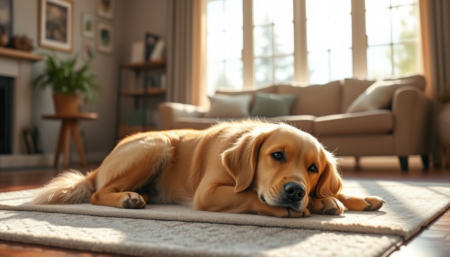 Best dog for senior adoption relaxing in a cozy living room.