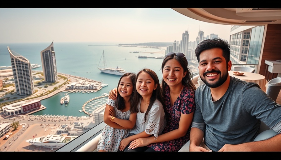 Family Staycation in Qatar at Sedra Arjaan by Rotana, scenic city view.