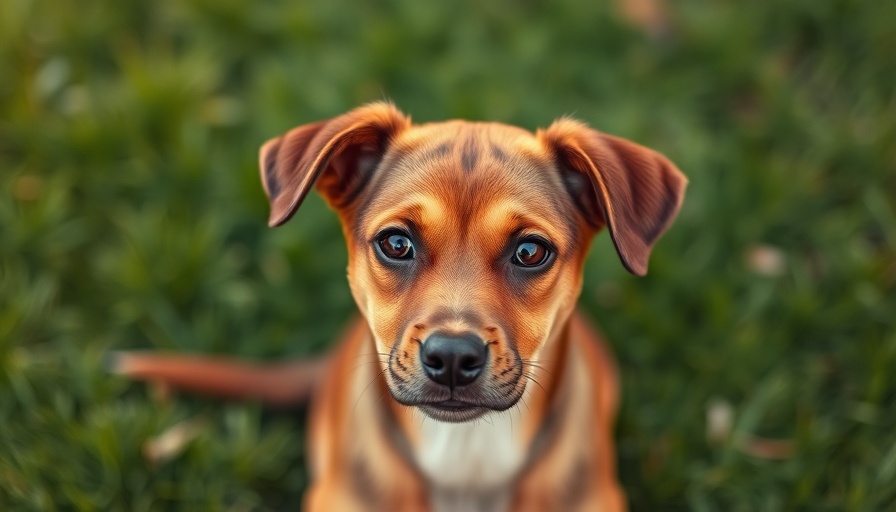 Adopt from No Dogs Left Behind: Cute brown dog outdoors.