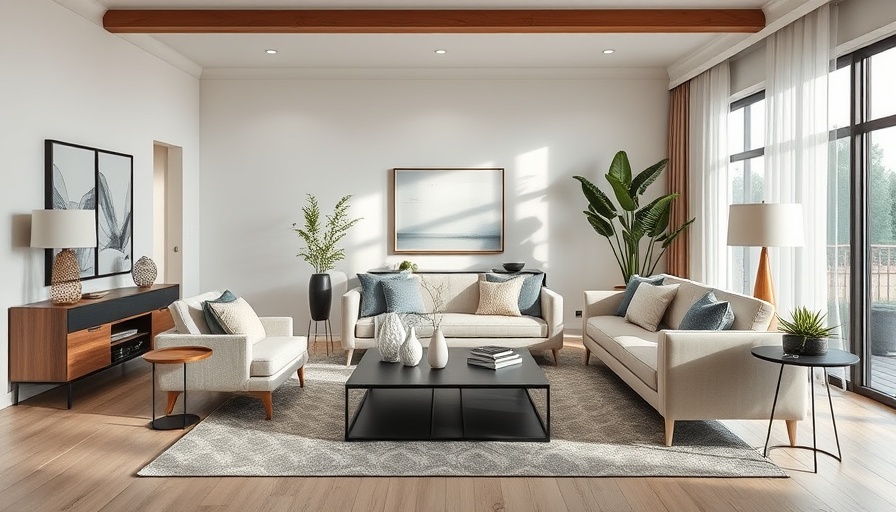 Stylish living room with modern decor showcasing best furniture staging tips for home sellers.