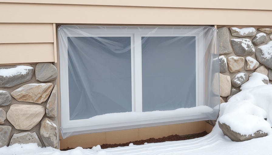 Window well maintenance: snow-covered plastic cover on basement window.