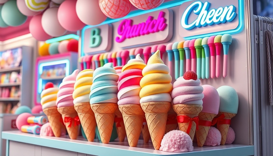 Colorful ice cream-themed display at Ice Cream Galleria, Msheireb Downtown Doha