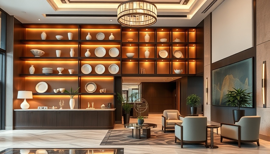 Elegant hotel lobby in Doha showcasing vases and decor.