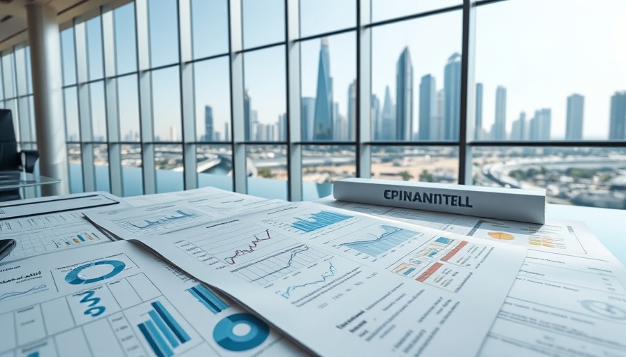 Financial documents and Qatari skyline representing business loans and debt consolidation.