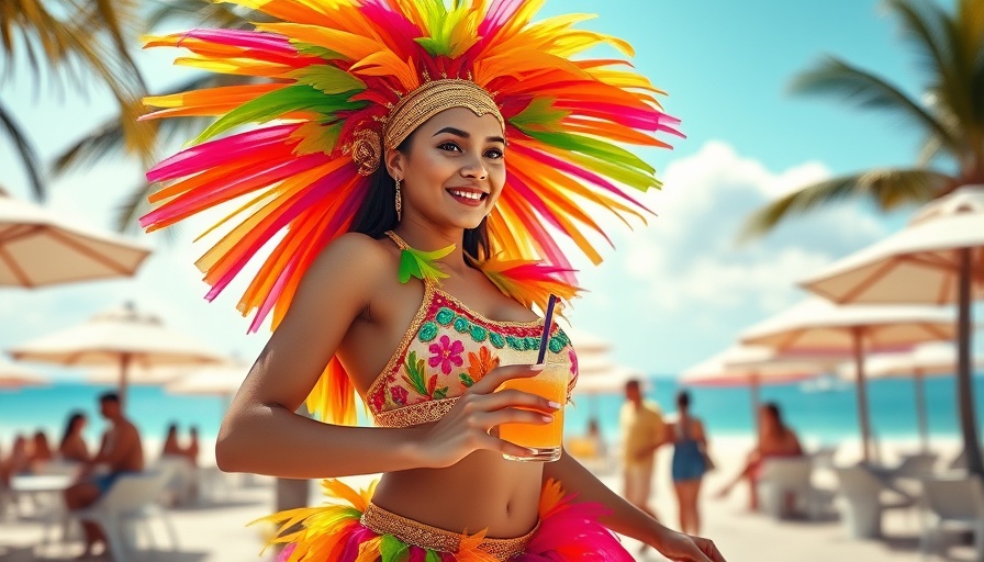 Chilling at beach clubs in Qatar with vibrant dancer in costume.
