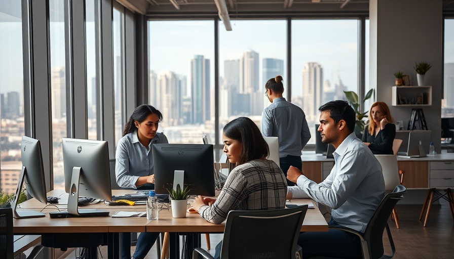 Modern office scene in Qatar showcasing today's job environment.