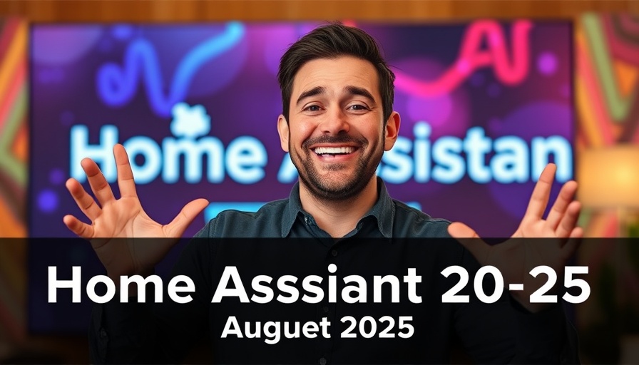 Home Assistant August release 2025.8 presentation with smiling man.