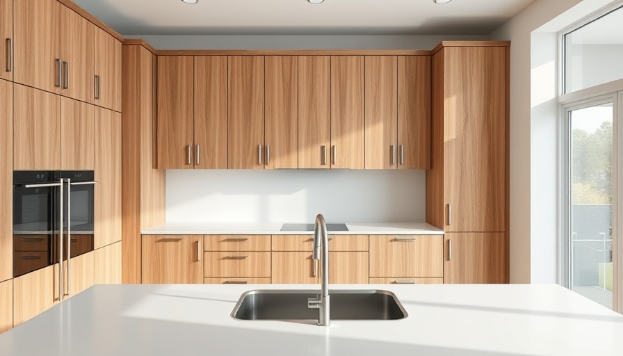 Contemporary kitchen cabinets showing height from floor.