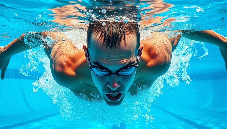 Freestyle swimming technique underwater view, swimmer performing stroke.